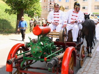 Ukázka zásahu s historickou hasičskou technikou
