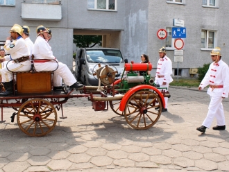 Ukázka zásahu s historickou hasičskou technikou