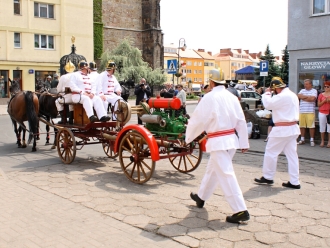 Ukázka zásahu s historickou hasičskou technikou