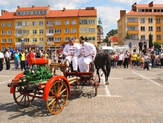 Ukázka zásahu s historickou hasičskou technikou