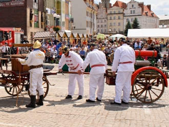 Ukázka zásahu s historickou hasičskou technikou